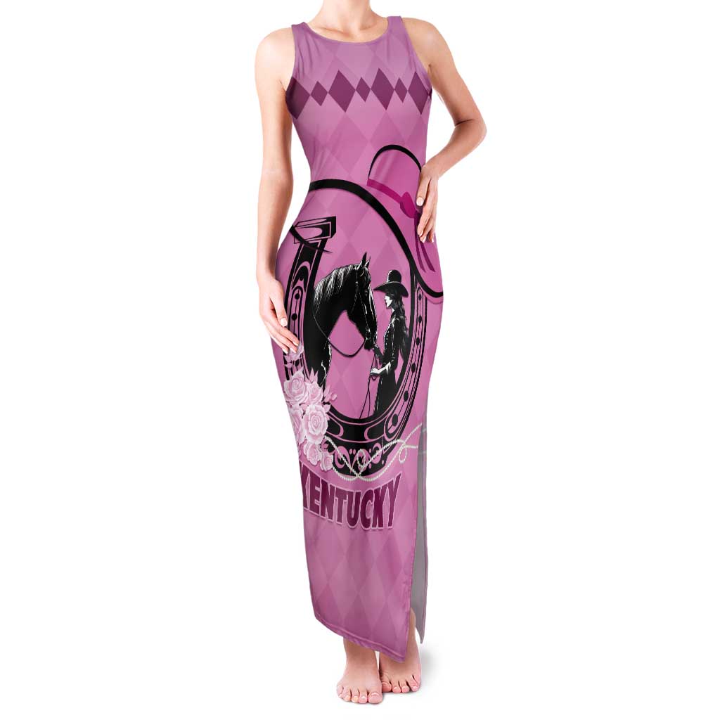Personalized Kentucky Horse Racing Tank Maxi Dress Beauty and The Horse Pink Version LT01