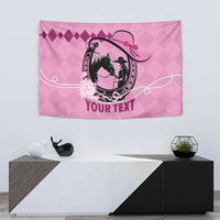 Personalized Kentucky Horse Racing Tapestry Beauty and The Horse Pink Version LT01