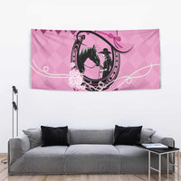 Personalized Kentucky Horse Racing Tapestry Beauty and The Horse Pink Version LT01