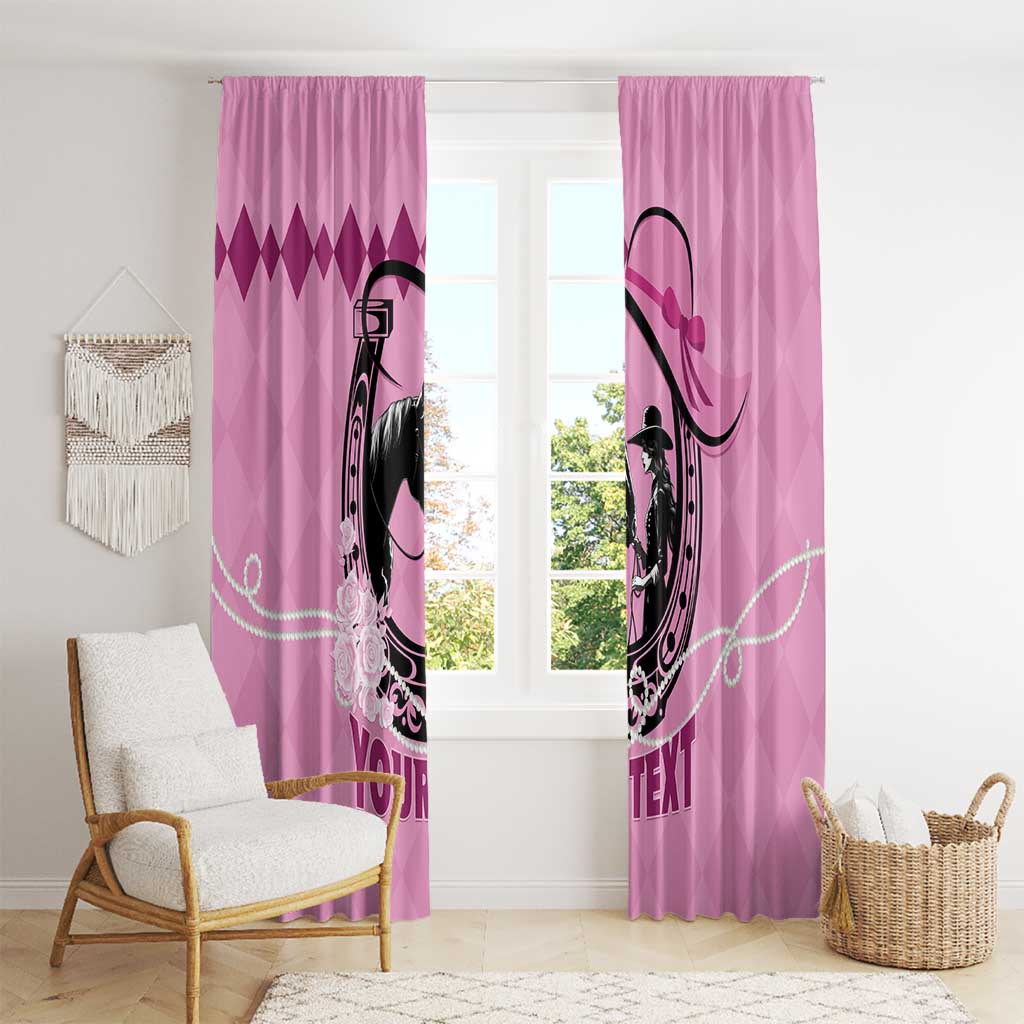 Personalized Kentucky Horse Racing Window Curtain Beauty and The Horse Pink Version LT01