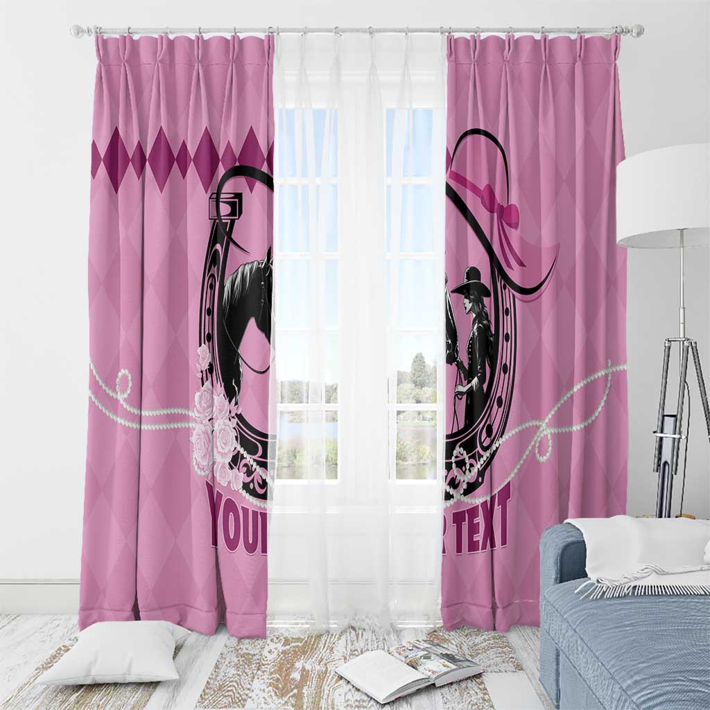 Personalized Kentucky Horse Racing Window Curtain Beauty and The Horse Pink Version LT01