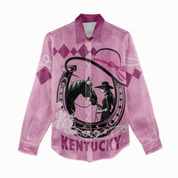 Personalized Kentucky Horse Racing Women Casual Shirt Beauty and The Horse Pink Version LT01