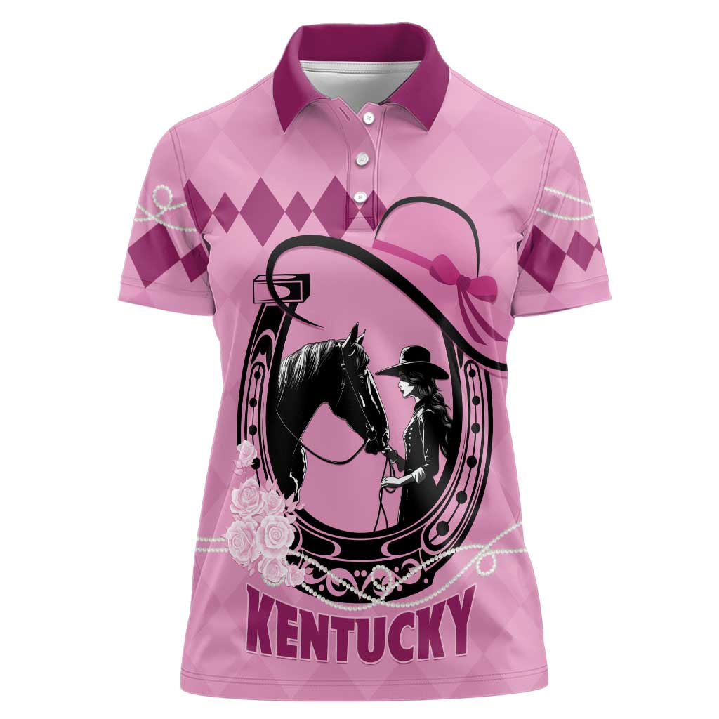 Personalized Kentucky Horse Racing Women Polo Shirt Beauty and The Horse Pink Version LT01