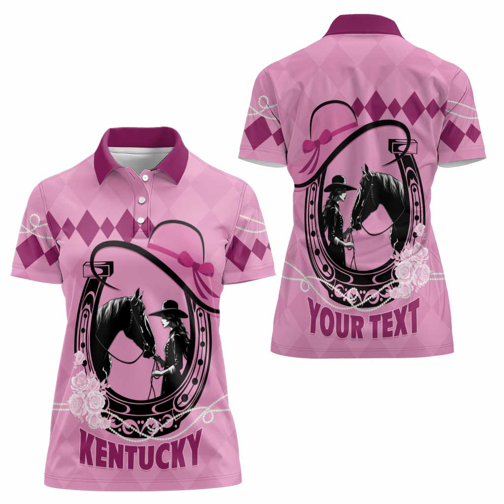 Personalized Kentucky Horse Racing Women Polo Shirt Beauty and The Horse Pink Version LT01