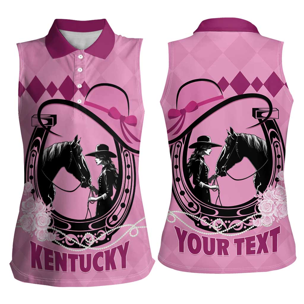 Personalized Kentucky Horse Racing Women Sleeveless Polo Shirt Beauty and The Horse Pink Version LT01