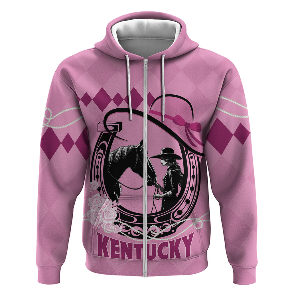 Personalized Kentucky Horse Racing 2024 Zip Hoodie Beauty and The Horse Pink Version