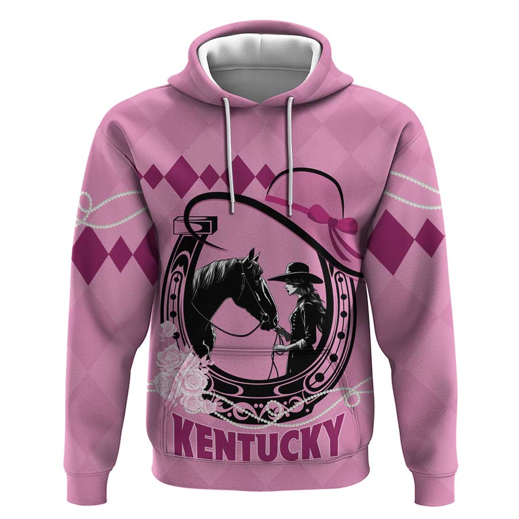 Personalized Kentucky Horse Racing Zip Hoodie Beauty and The Horse Pink Version LT01
