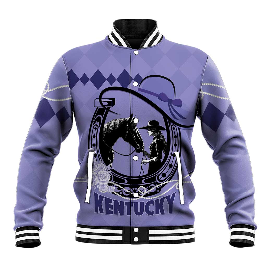 Personalized Kentucky Horse Racing Baseball Jacket Beauty and The Horse Purple Version LT01