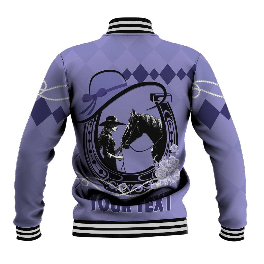 Personalized Kentucky Horse Racing Baseball Jacket Beauty and The Horse Purple Version LT01