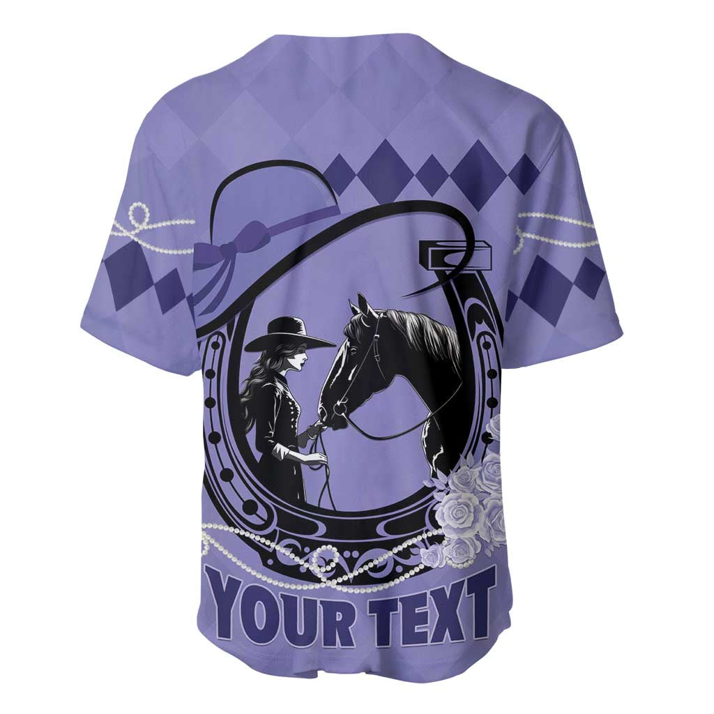 Personalized Kentucky Horse Racing Baseball Jersey Beauty and The Horse Purple Version LT01