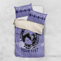 Personalized Kentucky Horse Racing Bedding Set Beauty and The Horse Purple Version LT01