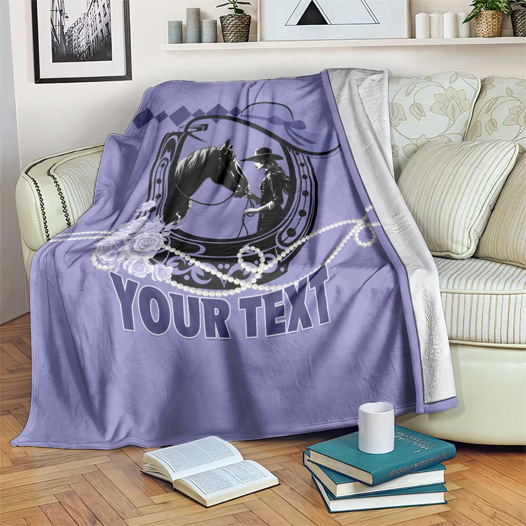 Personalized Kentucky Horse Racing Blanket Beauty and The Horse Purple Version LT01