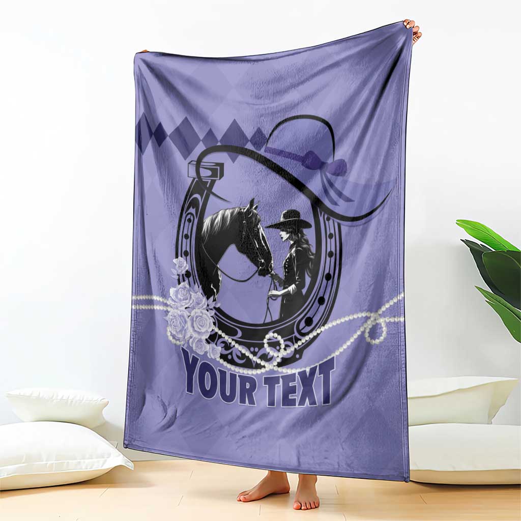 Personalized Kentucky Horse Racing Blanket Beauty and The Horse Purple Version LT01