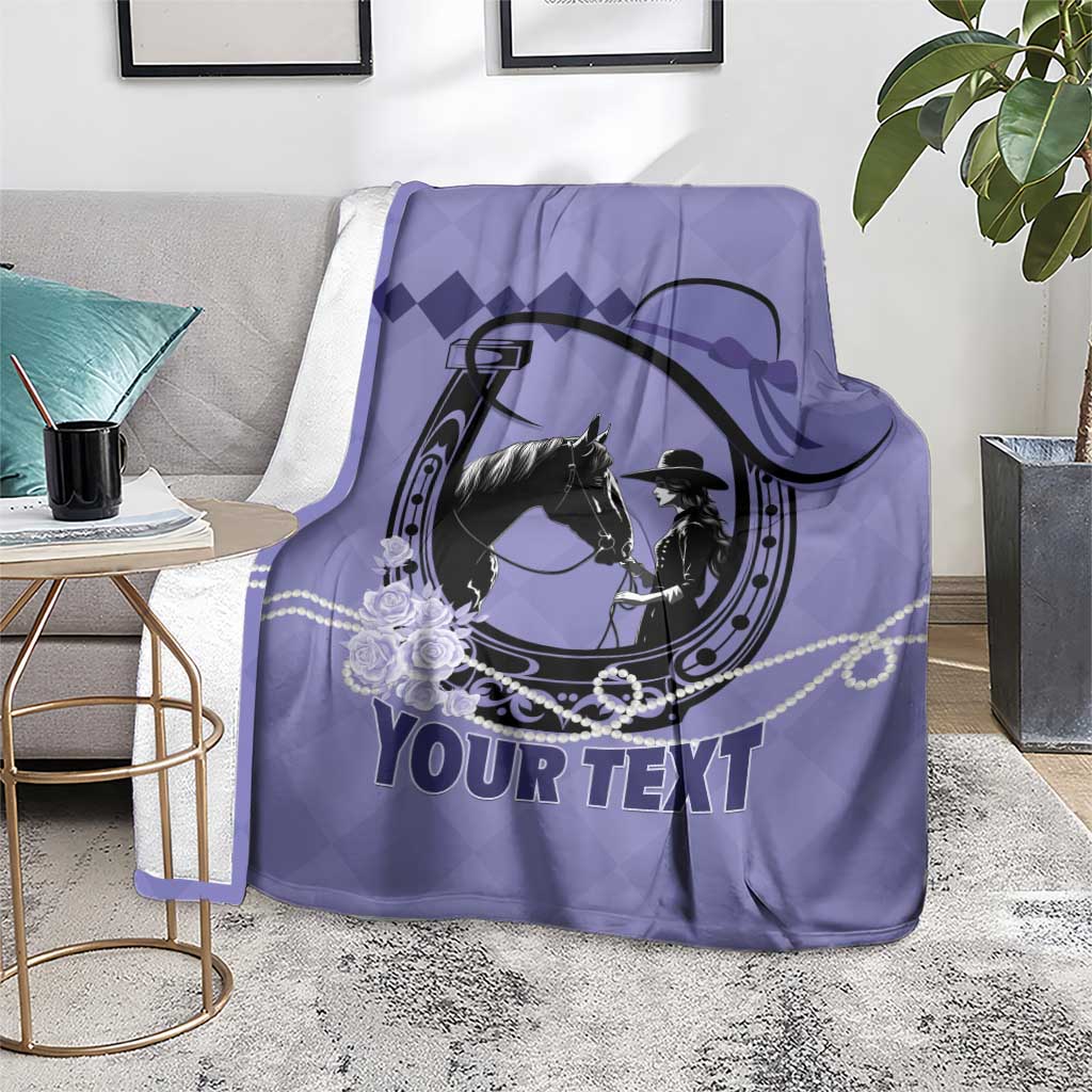 Personalized Kentucky Horse Racing Blanket Beauty and The Horse Purple Version LT01
