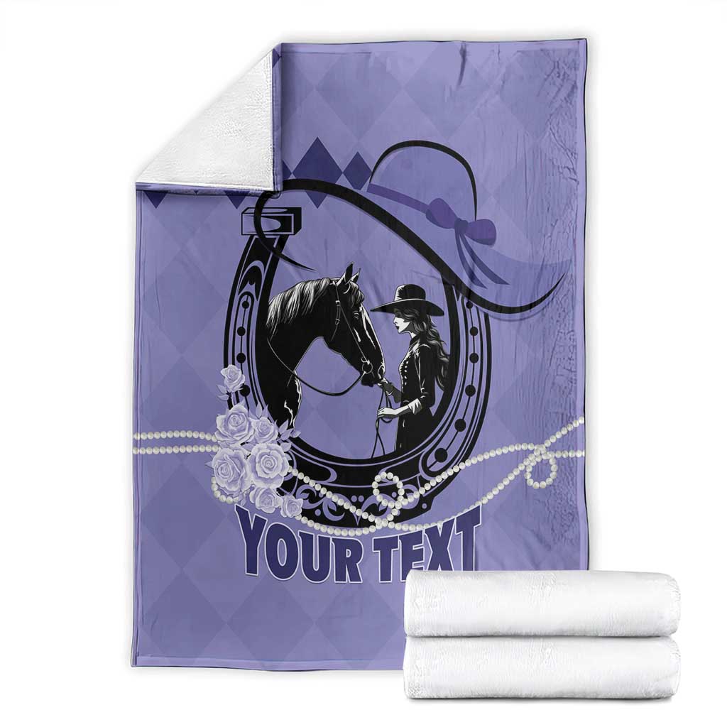Personalized Kentucky Horse Racing Blanket Beauty and The Horse Purple Version LT01