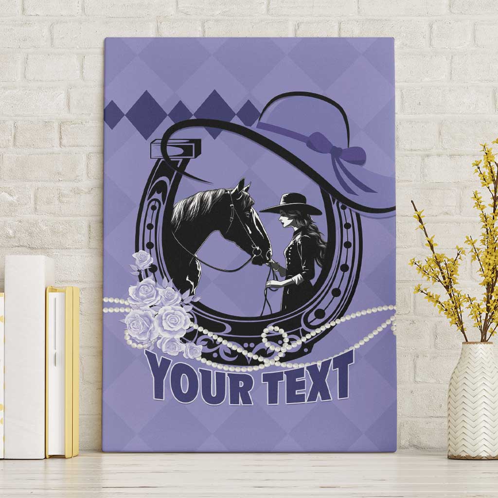 Personalized Kentucky Horse Racing Canvas Wall Art Beauty and The Horse Purple Version LT01