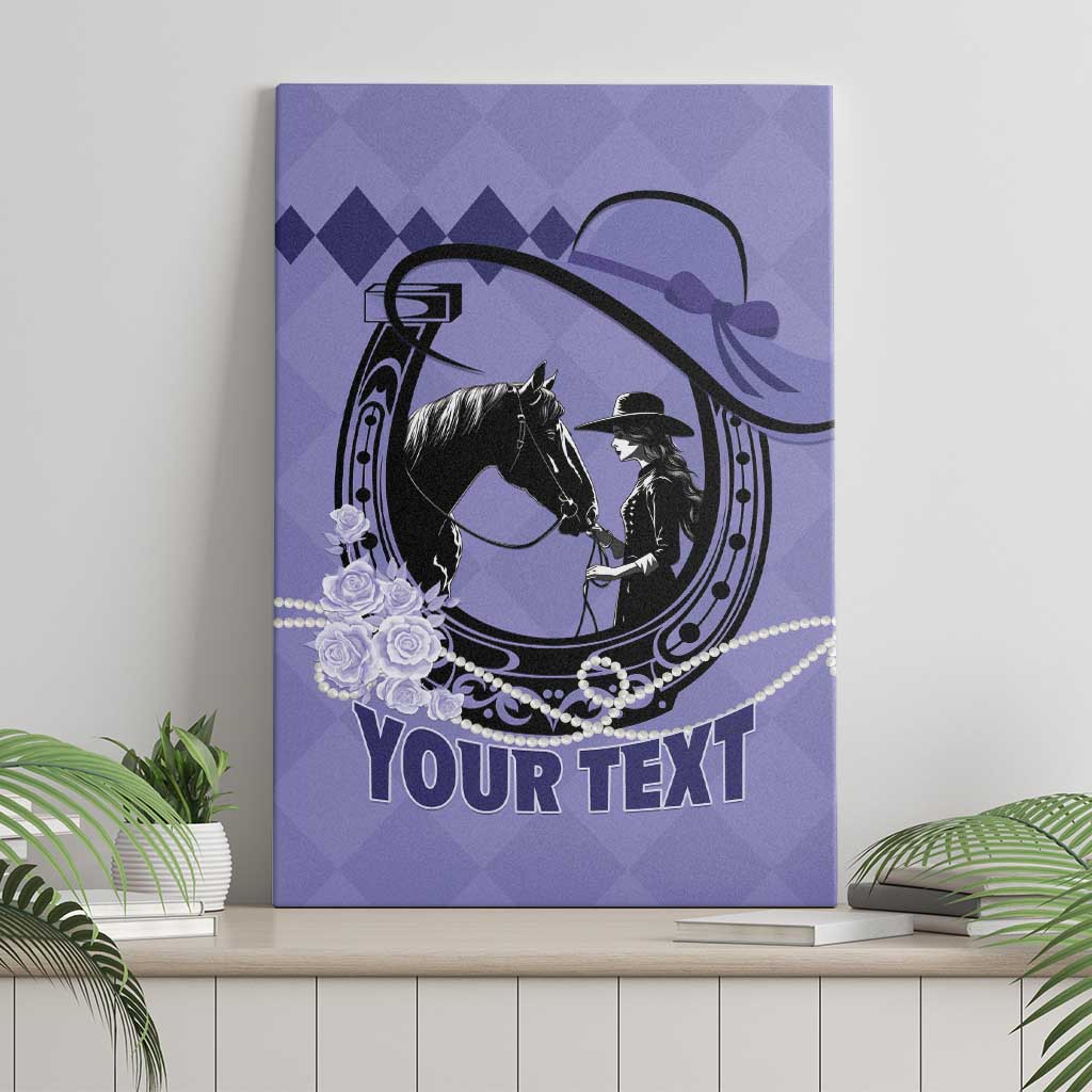 Personalized Kentucky Horse Racing Canvas Wall Art Beauty and The Horse Purple Version LT01