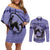 Personalized Kentucky Horse Racing Couples Matching Off Shoulder Short Dress and Long Sleeve Button Shirt Beauty and The Horse Purple Version LT01