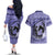 Personalized Kentucky Horse Racing Couples Matching Off The Shoulder Long Sleeve Dress and Hawaiian Shirt Beauty and The Horse Purple Version LT01