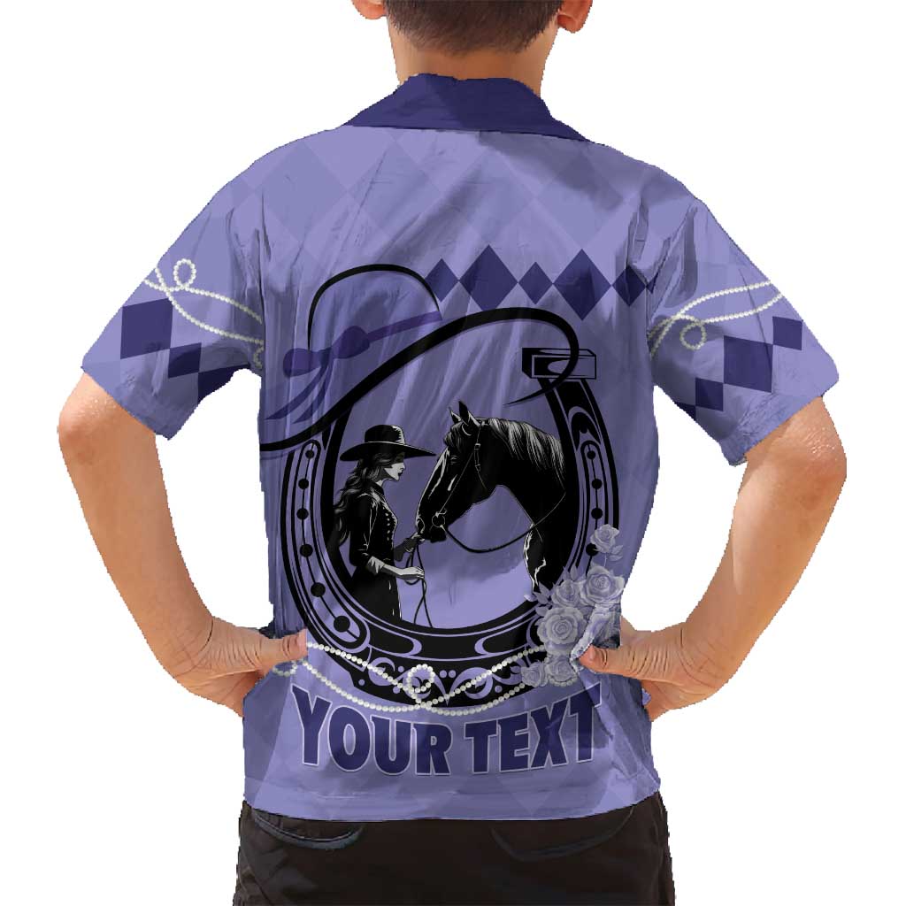 Personalized Kentucky Horse Racing Family Matching Long Sleeve Bodycon Dress and Hawaiian Shirt Beauty and The Horse Purple Version LT01