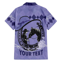 Personalized Kentucky Horse Racing Family Matching Long Sleeve Bodycon Dress and Hawaiian Shirt Beauty and The Horse Purple Version LT01