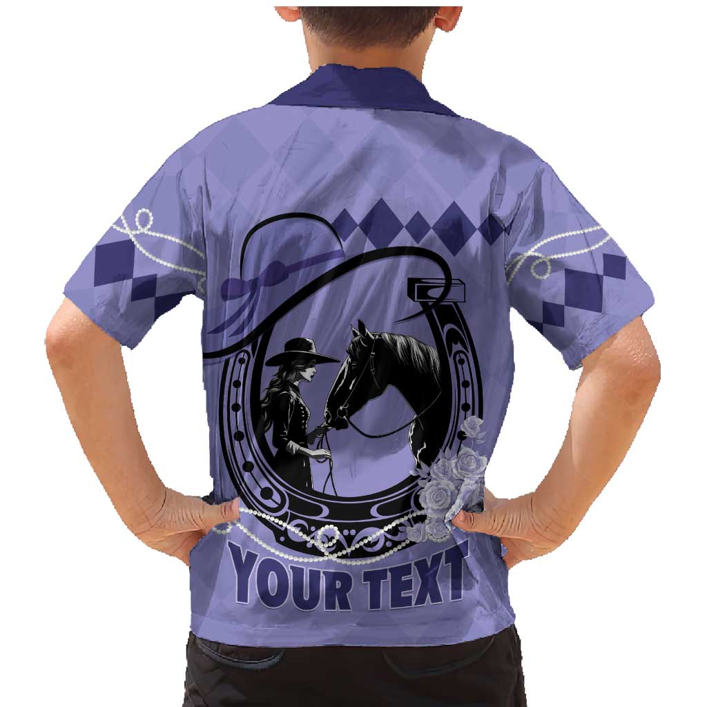 Personalized Kentucky Horse Racing Family Matching Mermaid Dress and Hawaiian Shirt Beauty and The Horse Purple Version LT01
