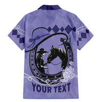 Personalized Kentucky Horse Racing Family Matching Mermaid Dress and Hawaiian Shirt Beauty and The Horse Purple Version LT01