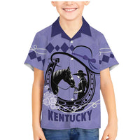 Personalized Kentucky Horse Racing Family Matching Mermaid Dress and Hawaiian Shirt Beauty and The Horse Purple Version LT01