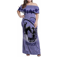 Personalized Kentucky Horse Racing Family Matching Off Shoulder Maxi Dress and Hawaiian Shirt Beauty and The Horse Purple Version LT01