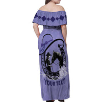 Personalized Kentucky Horse Racing Family Matching Off Shoulder Maxi Dress and Hawaiian Shirt Beauty and The Horse Purple Version LT01