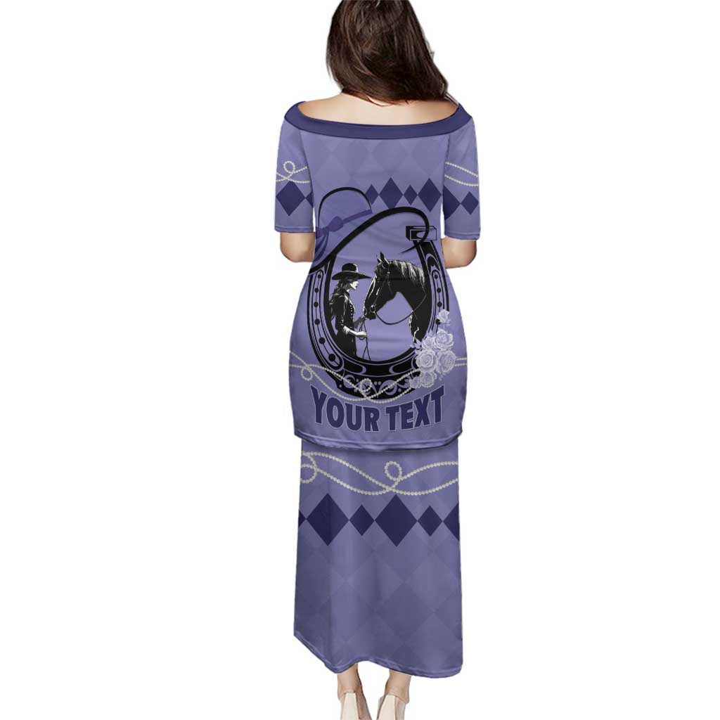 Personalized Kentucky Horse Racing Family Matching Puletasi and Hawaiian Shirt Beauty and The Horse Purple Version LT01