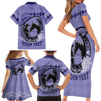 Personalized Kentucky Horse Racing Family Matching Short Sleeve Bodycon Dress and Hawaiian Shirt Beauty and The Horse Purple Version LT01