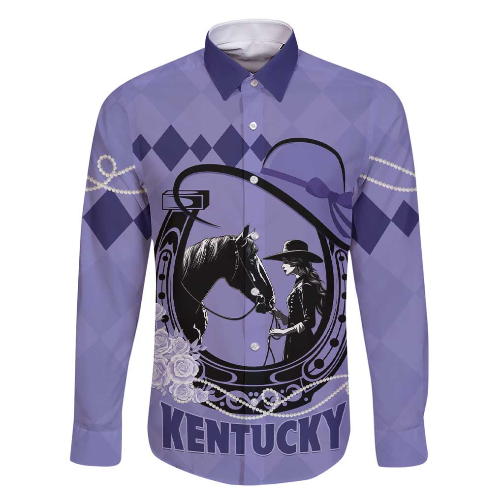 Personalized Kentucky Horse Racing Family Matching Short Sleeve Bodycon Dress and Hawaiian Shirt Beauty and The Horse Purple Version LT01