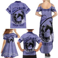 Personalized Kentucky Horse Racing Family Matching Summer Maxi Dress and Hawaiian Shirt Beauty and The Horse Purple Version LT01