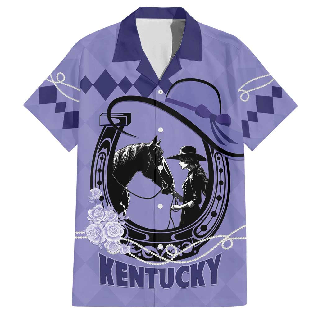 Personalized Kentucky Horse Racing Family Matching Summer Maxi Dress and Hawaiian Shirt Beauty and The Horse Purple Version LT01