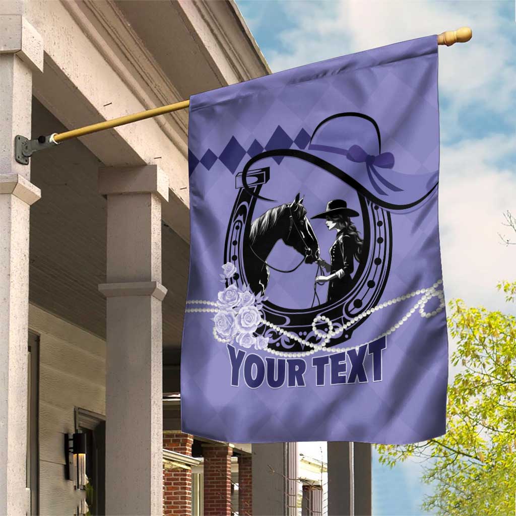 Personalized Kentucky Horse Racing Garden Flag Beauty and The Horse Purple Version LT01