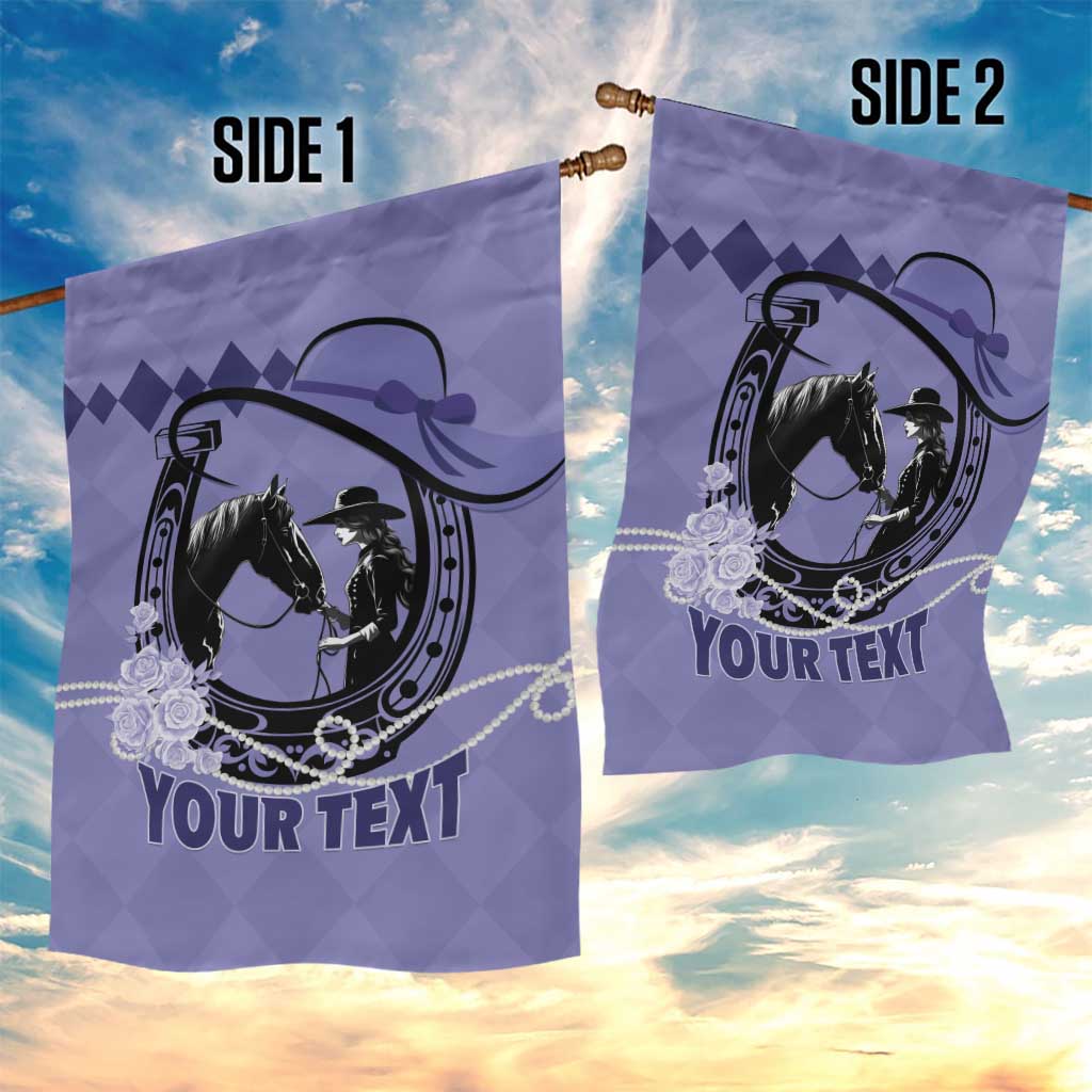Personalized Kentucky Horse Racing Garden Flag Beauty and The Horse Purple Version LT01
