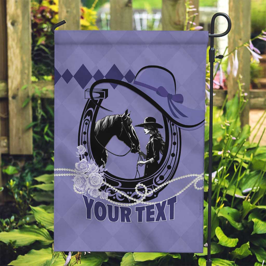 Personalized Kentucky Horse Racing Garden Flag Beauty and The Horse Purple Version LT01