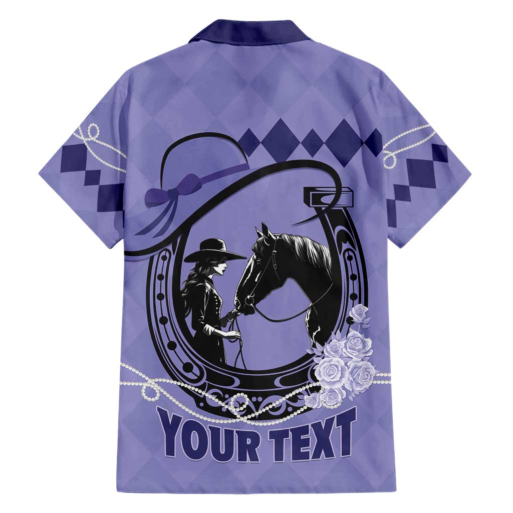 Personalized Kentucky Horse Racing Hawaiian Shirt Beauty and The Horse Purple Version LT01