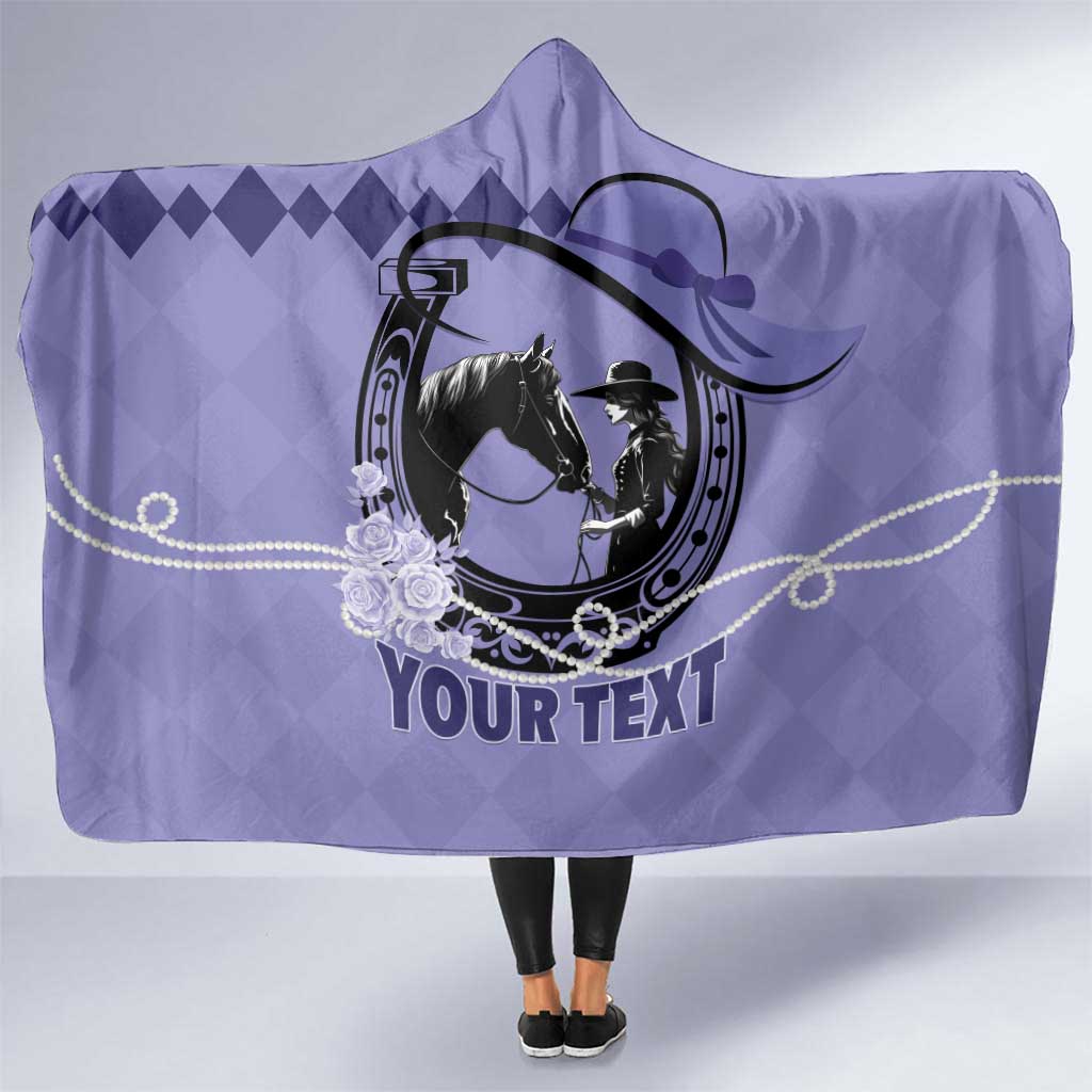 Personalized Kentucky Horse Racing Hooded Blanket Beauty and The Horse Purple Version LT01