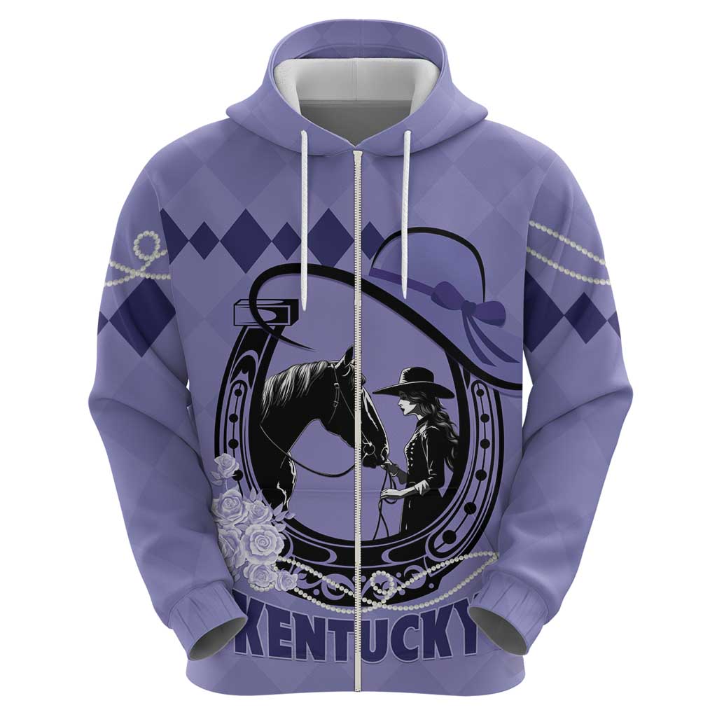 Personalized Kentucky Horse Racing Hoodie Beauty and The Horse Purple Version LT01