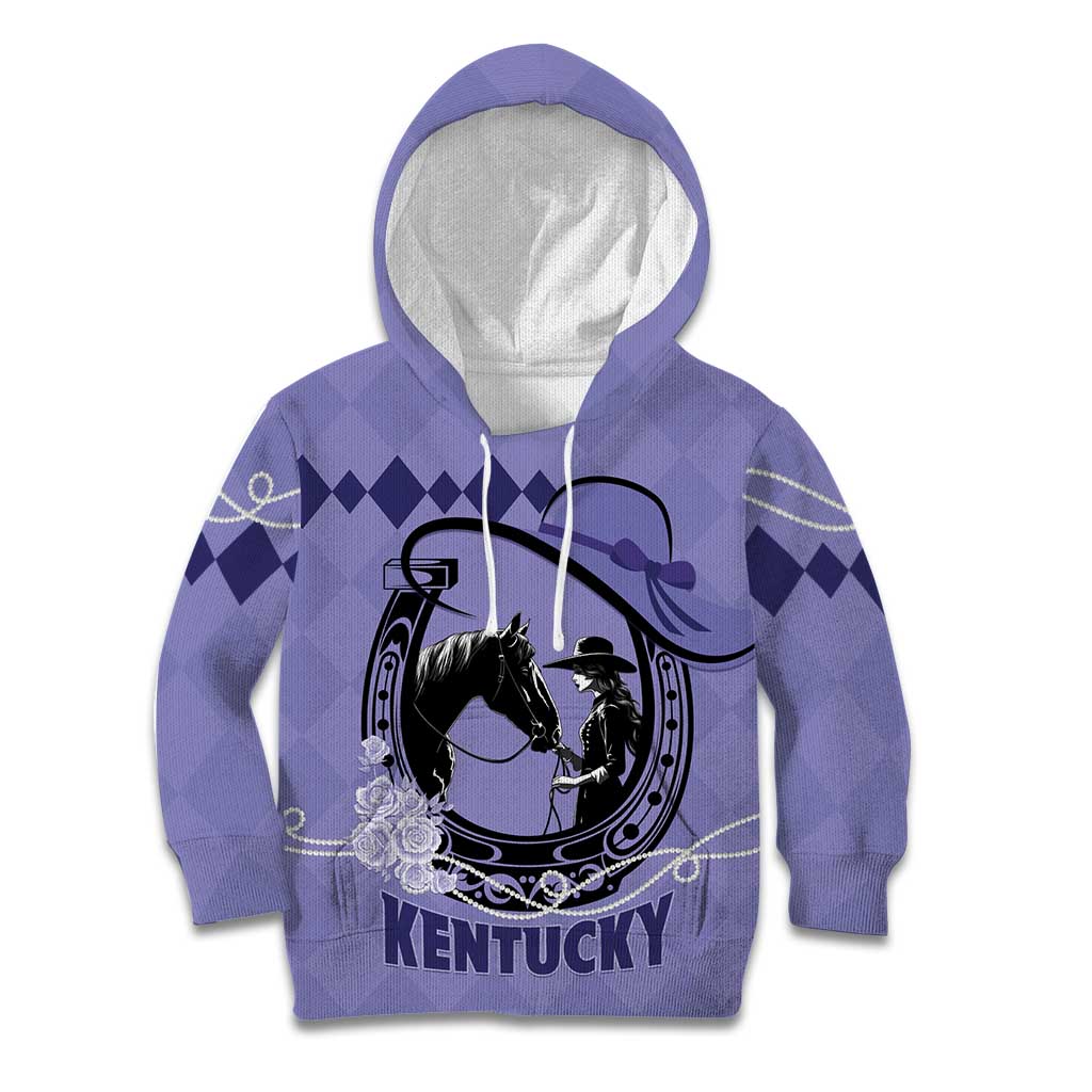 Personalized Kentucky Horse Racing Kid Hoodie Beauty and The Horse Purple Version LT01