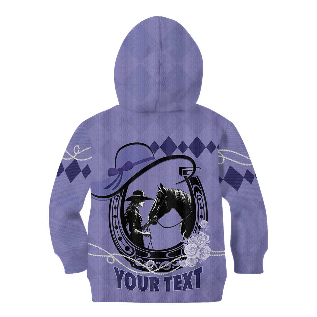 Personalized Kentucky Horse Racing Kid Hoodie Beauty and The Horse Purple Version LT01