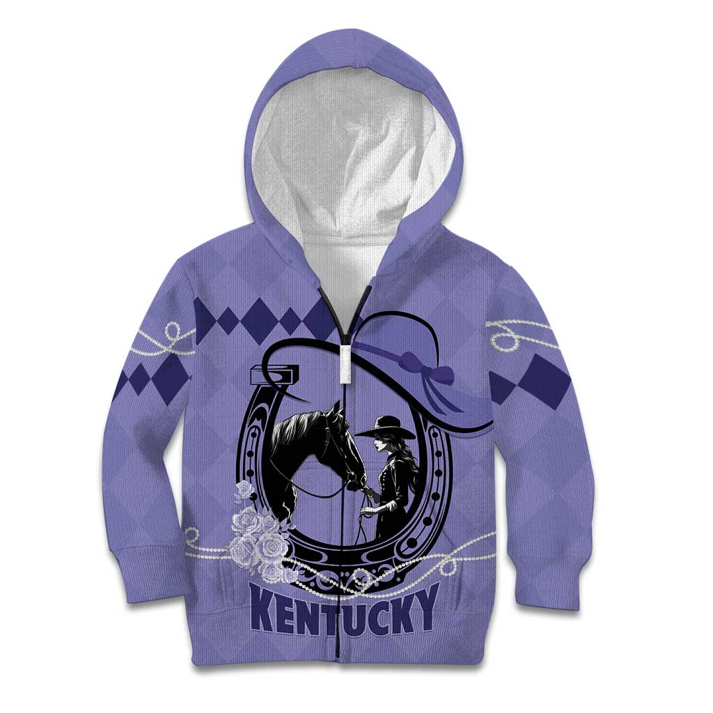Personalized Kentucky Horse Racing Kid Hoodie Beauty and The Horse Purple Version LT01