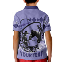 Personalized Kentucky Horse Racing Kid Polo Shirt Beauty and The Horse Purple Version LT01