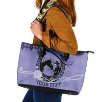 Personalized Kentucky Horse Racing Leather Tote Bag Beauty and The Horse Purple Version LT01