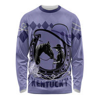 Personalized Kentucky Horse Racing Long Sleeve Shirt Beauty and The Horse Purple Version LT01