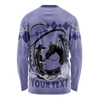 Personalized Kentucky Horse Racing Long Sleeve Shirt Beauty and The Horse Purple Version LT01