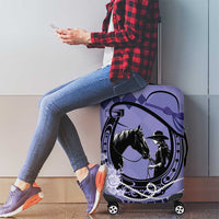 Personalized Kentucky Horse Racing Luggage Cover Beauty and The Horse Purple Version LT01