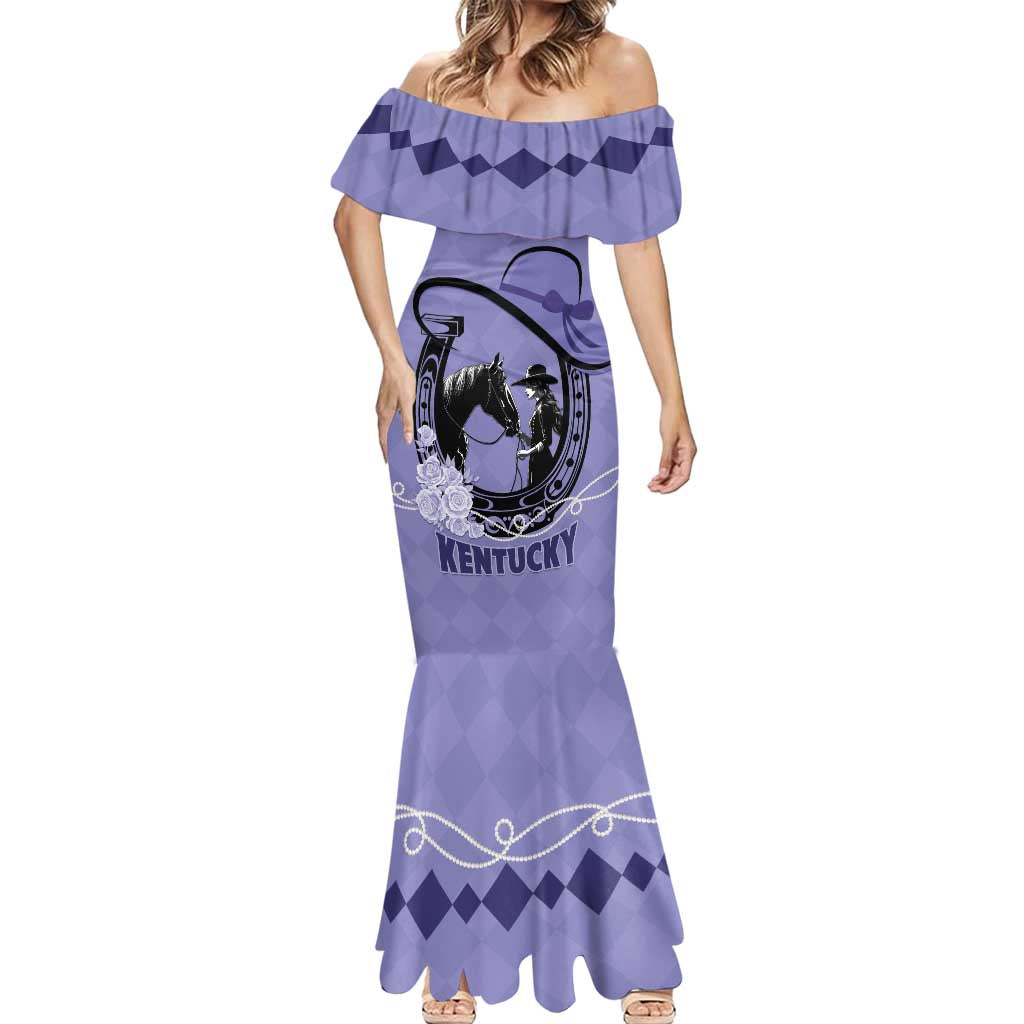 Personalized Kentucky Horse Racing Mermaid Dress Beauty and The Horse Purple Version LT01